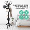 Classic Style Metal Coat Hanger Vintage Jacket Stand Rack Black