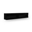 2m Wall Mount TV Cabinet Floating Wood Unit 2 Doors Shelf High Gloss Front Black