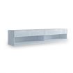 2m Wall Mount TV Cabinet Floating Wood Unit 2 Doors Shelf High Gloss Front White