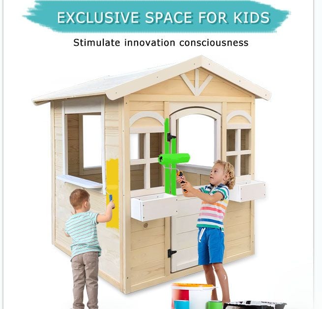 Outdoor Kids Cubby House Wooden Playhouse