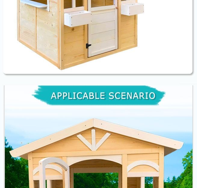 Outdoor Kids Cubby House Wooden Playhouse