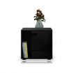 Nightstand Beside Table with Drawer Door High Gloss Front Black