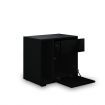 Nightstand Beside Table with Drawer Door High Gloss Front Black