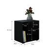 Nightstand Beside Table with Drawer Door High Gloss Front Black