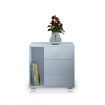 Nightstand Beside Table with Drawer Door High Gloss Front White