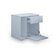 Nightstand Beside Table with Drawer Door High Gloss Front White