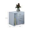 Nightstand Beside Table with Drawer Door High Gloss Front White