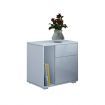 Nightstand Beside Table with Drawer Door High Gloss Front White