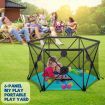 Kidbot Travel Child Pop Up Playpen Foldaway Baby Playpen 6-Panel Blue