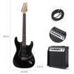 Full Size Electric Guitar 39 inch with Bonus Amplifier Black Melodic
