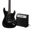 Full Size Electric Guitar 39 inch with Bonus Amplifier Black Melodic