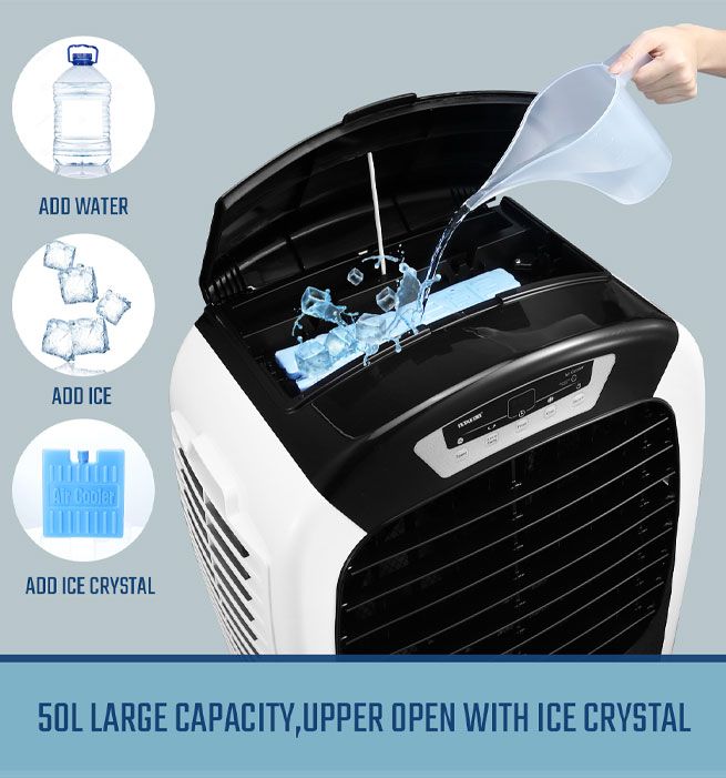 50L Evaporative Air Cooler Air Conditioner Cooling Fan Remote Control