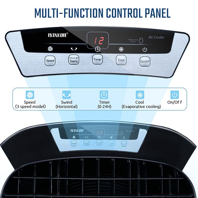 50L Evaporative Air Cooler Air Conditioner Cooling Fan Remote Control