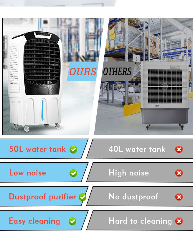 50L Evaporative Air Cooler Air Conditioner Cooling Fan Remote Control