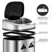 80L Rubbish Bin Dustbin Recycling Dual Sensor Automatic Garbage Kitchen Waste Trash Can Stainless Steel