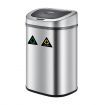 80L Rubbish Bin Dustbin Recycling Dual Sensor Automatic Garbage Kitchen Waste Trash Can Stainless Steel