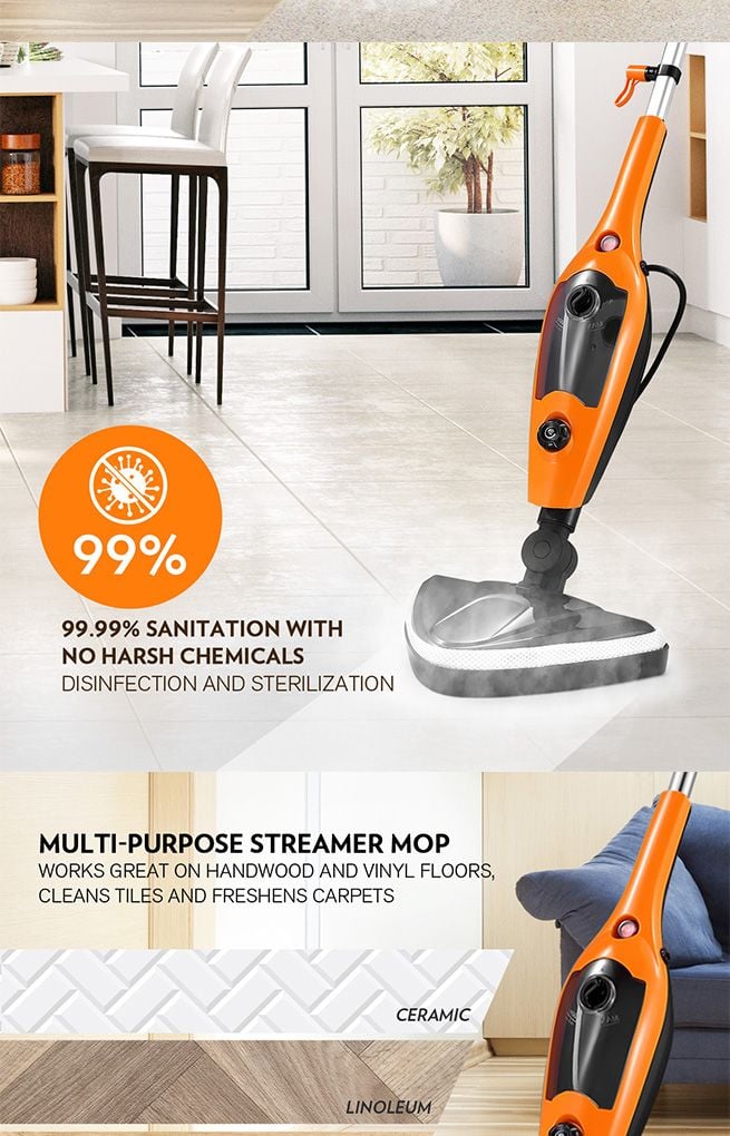 14-in-1 Steam Mop Handheld Steamer with Accessories