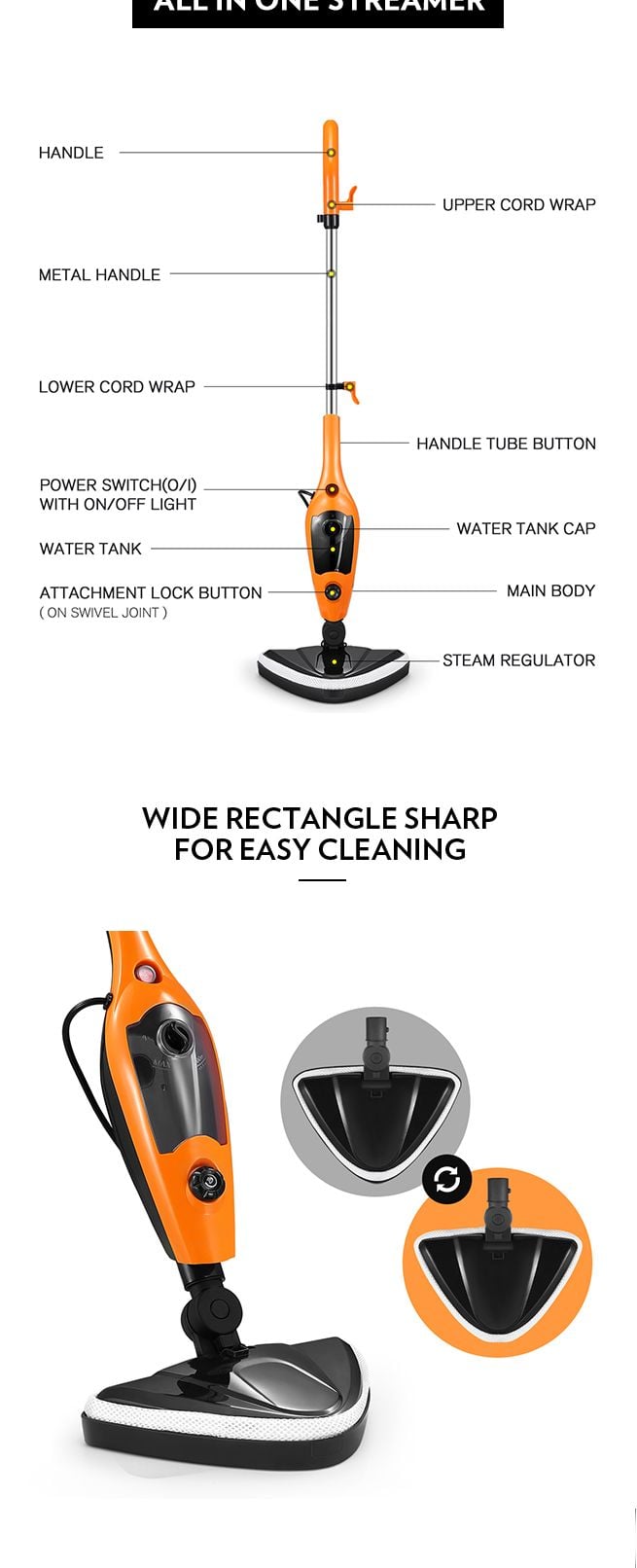 14-in-1 Steam Mop Handheld Steamer with Accessories