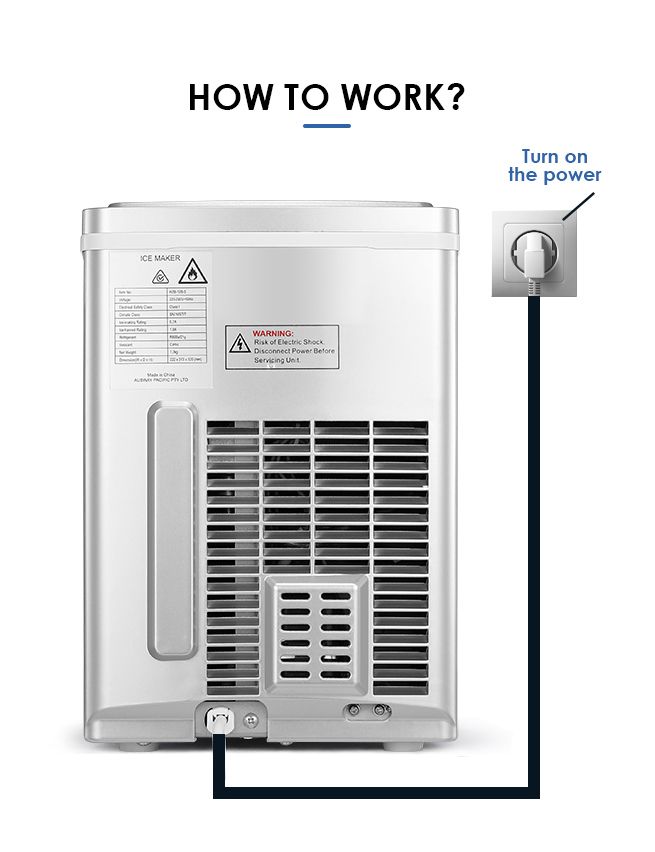 MAXKON Ice Maker Ice Cube Machine 12KG Ice Capacity Silver
