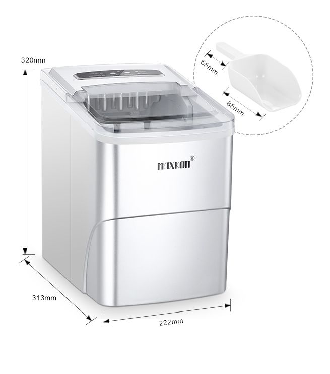 MAXKON Ice Maker Ice Cube Machine 12KG Ice Capacity Silver