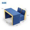 Kidbot 2in1 Kids Sofa 3 Piece Table and Chair Set with Storage Space Blue