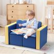 Kidbot 2in1 Kids Sofa 3 Piece Table and Chair Set with Storage Space Blue