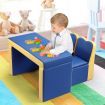 Kidbot 2in1 Kids Sofa 3 Piece Table and Chair Set with Storage Space Blue