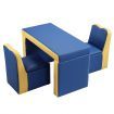 Kidbot 2in1 Kids Sofa 3 Piece Table and Chair Set with Storage Space Blue