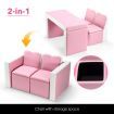 Kidbot 2in1 Kids Sofa 3 Piece Table and Chair Set with Storage Space Pink