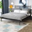 Queen Modern Metal Bed Frame Iron Bed Base Bedroom Furniture Black