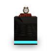 Black High Gloss Front Bedside Table Three Drawer Nightstand with RGB LED