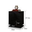 Black High Gloss Front Bedside Table Three Drawer Nightstand with RGB LED