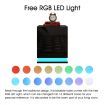 Black High Gloss Front Bedside Table Three Drawer Nightstand with RGB LED