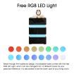 Modern Black High Gloss Front Nightstand Cabinet Bedside Tables with 3 Drawers RGB LED