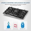 Gas Cooktop Black Crystal Glass Top 5 Burner Gas Stove NG LPG