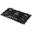 Gas Cooktop Black Crystal Glass Top 5 Burner Gas Stove NG LPG