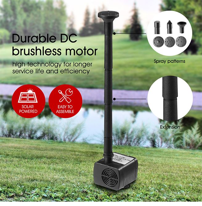 10W Solar Powered Fountain Water Pump for Outdoor Garden Pond Pool
