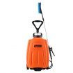Garden Sprayer on Wheels 16L 12V Pump Weed Sprayer with Car Wash Brush Orange