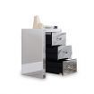 Mirrored Bedside Table 3 Drawers Nightstand Side Cabinet Bedroom Furniture