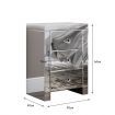 Mirrored Bedside Table 3 Drawers Nightstand Side Cabinet Bedroom Furniture