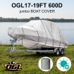 OGL 17-19 ft Trailerable Jumbo Boat Cover Waterproof Marine Grade Fabric