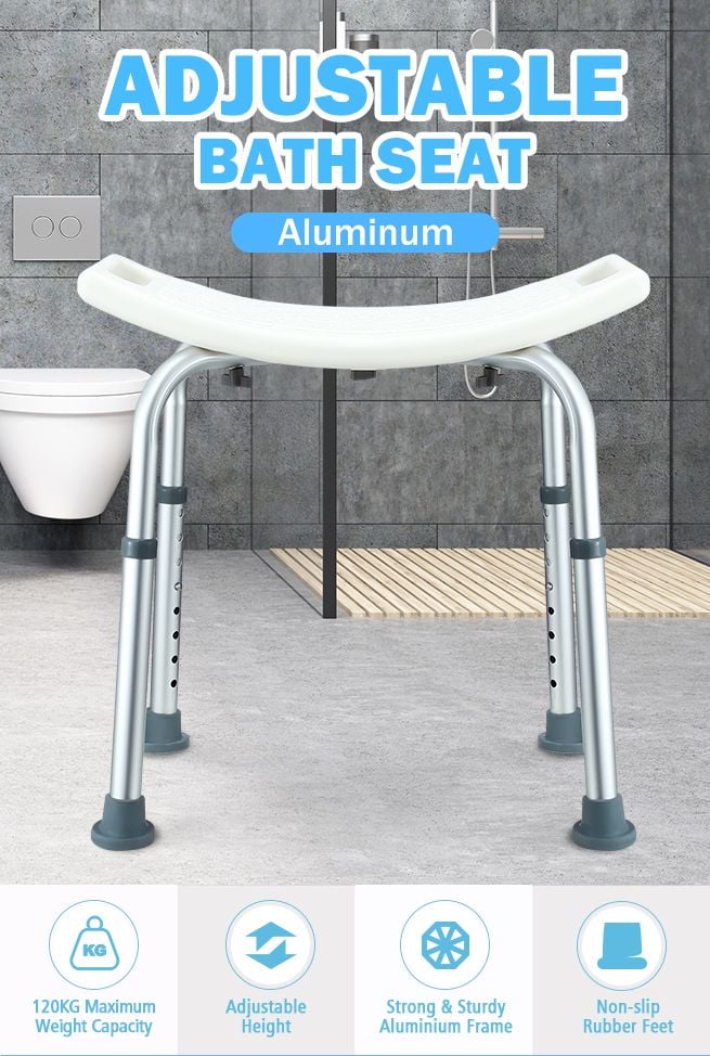 New Adjustable Shower Chair Bath Tub Seat Bench for Elderly Disabled