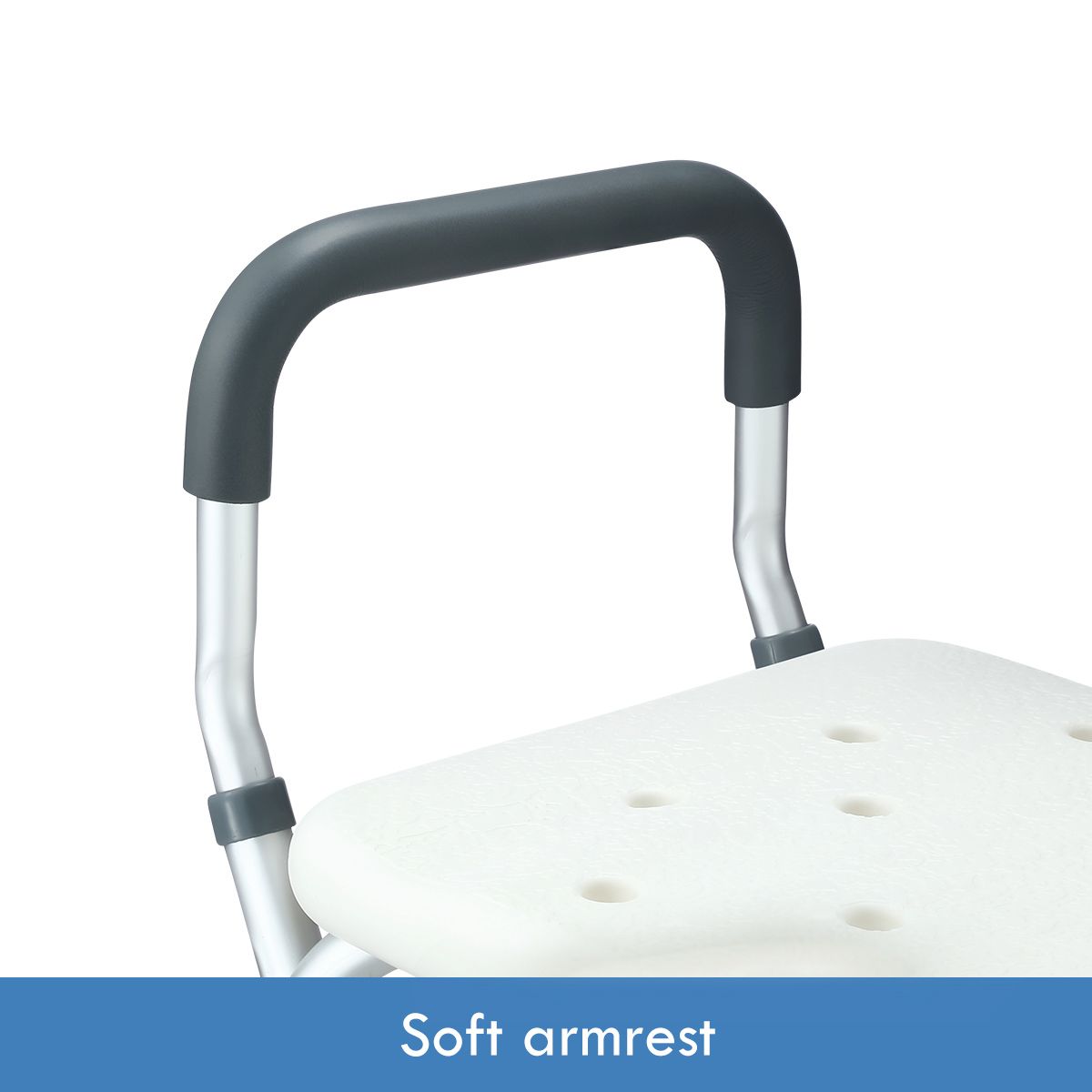 Medical Shower Chair Bathtub Bath Seat Stool with Back and Armrests