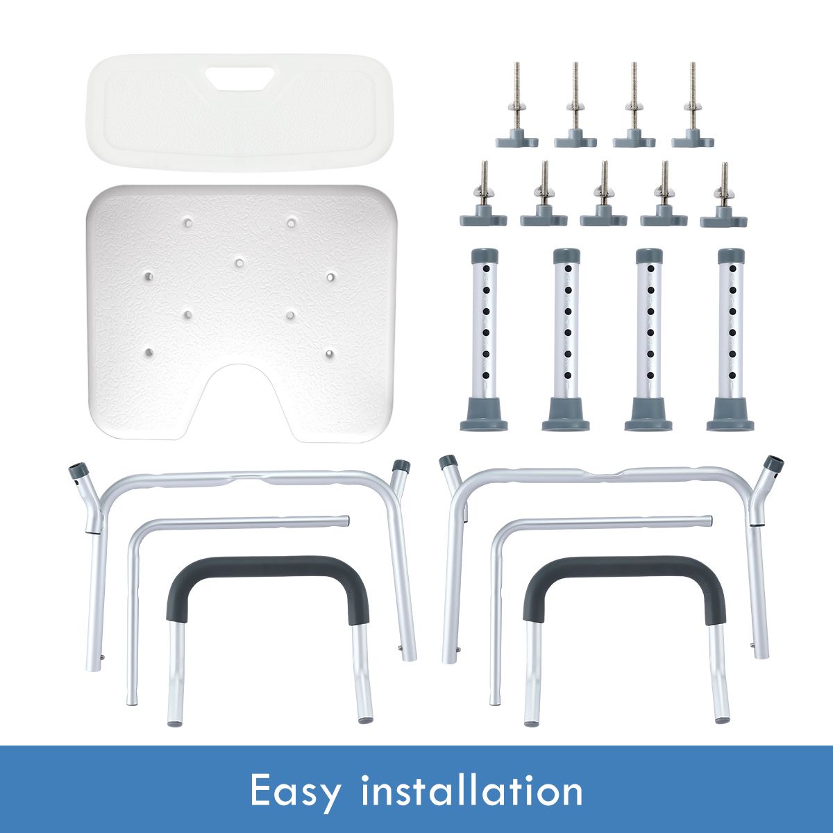 Medical Shower Chair Bathtub Bath Seat Stool with Back and Armrests