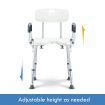 Medical Shower Chair Bathtub Bath Seat Stool with Back and Armrests