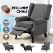 Modern Fabric Recliner Chair Lounge Single Sofa Deep Grey
