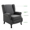 Modern Fabric Recliner Chair Lounge Single Sofa Deep Grey