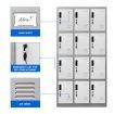 12 Doors Locker Cabinet Steel Storage Cupboard for Home Office School Gym