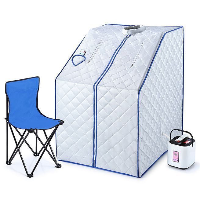 Portable Steam Sauna Full Body Spa Kit 1000W Steamer W/Foldable Chair + Remote Control