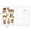 3D Wall Stickers Dogs PVC Self Adhesive Removable DIY Decoration Corgi